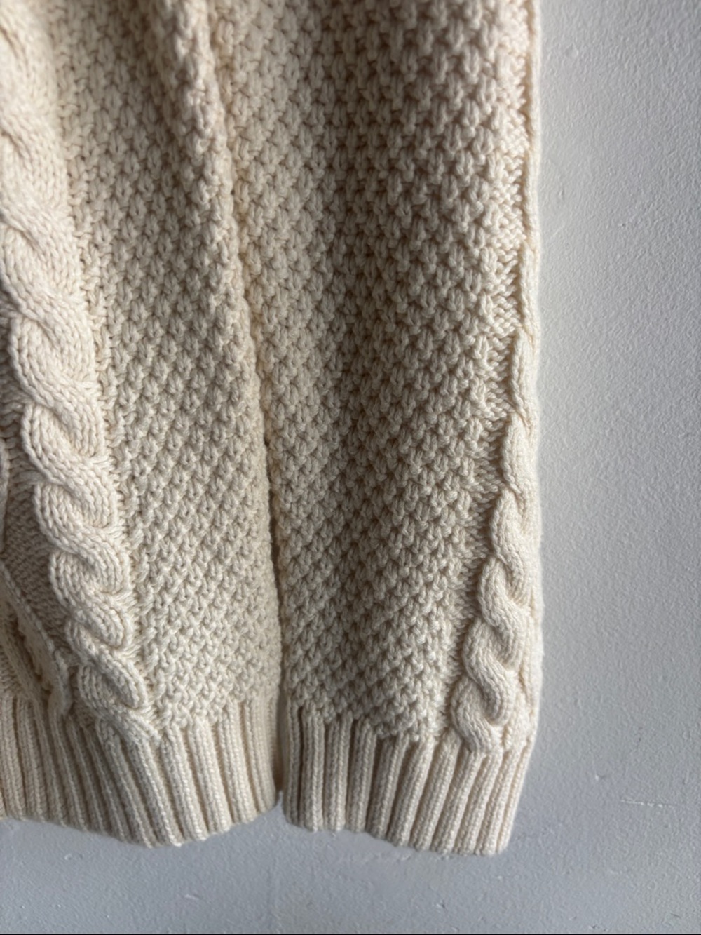 Hanna Andersson Cream Cable Knit Crewneck Sweater - Picture 4 of 6